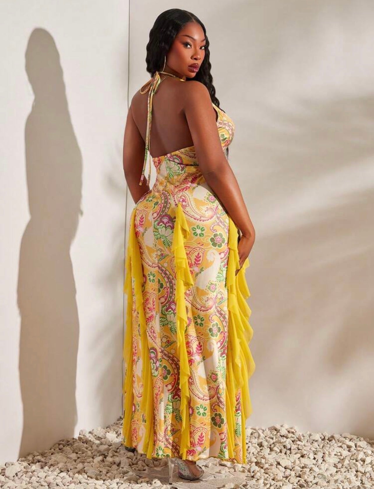 SXY Women's Printed High Slit Dress Casual For Beach Party and Outdoor Events @CHRISTIANDELOS