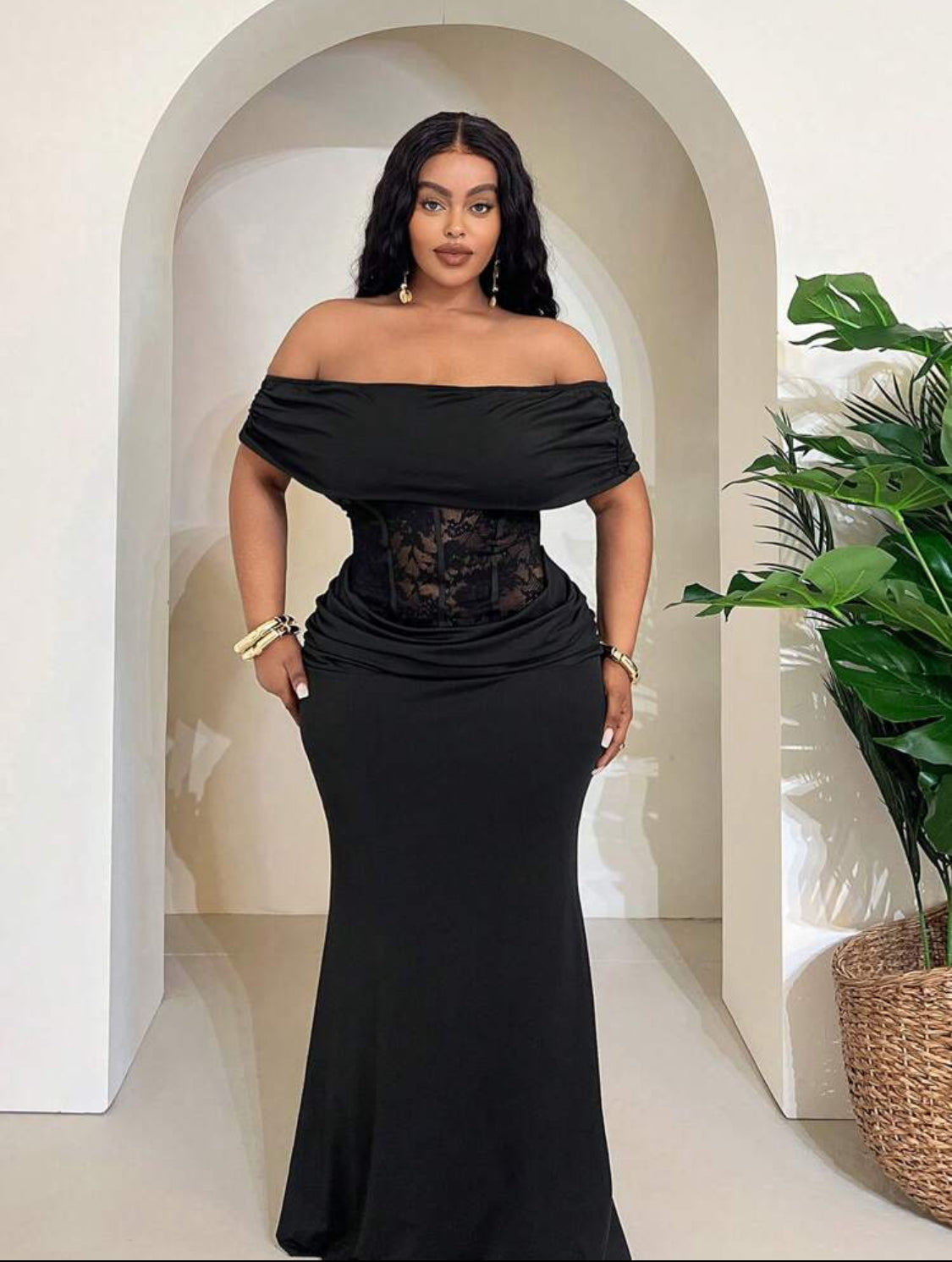 Statement Bodycon Off-Shoulder Dress