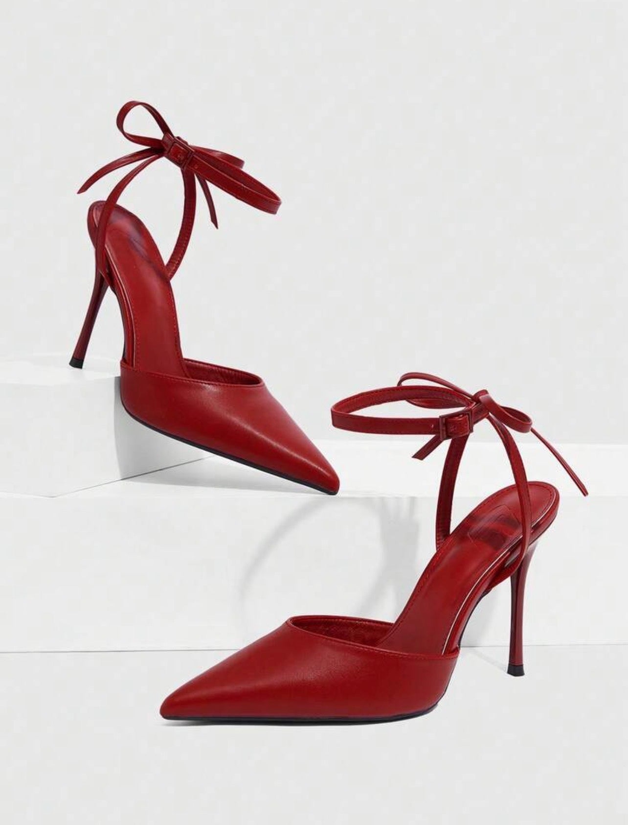 Pointed Toe Ankle Strap Stiletto High Heel Pumps