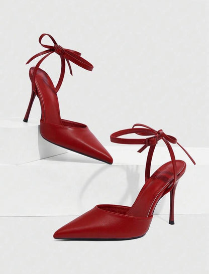 Pointed Toe Ankle Strap Stiletto High Heel Pumps