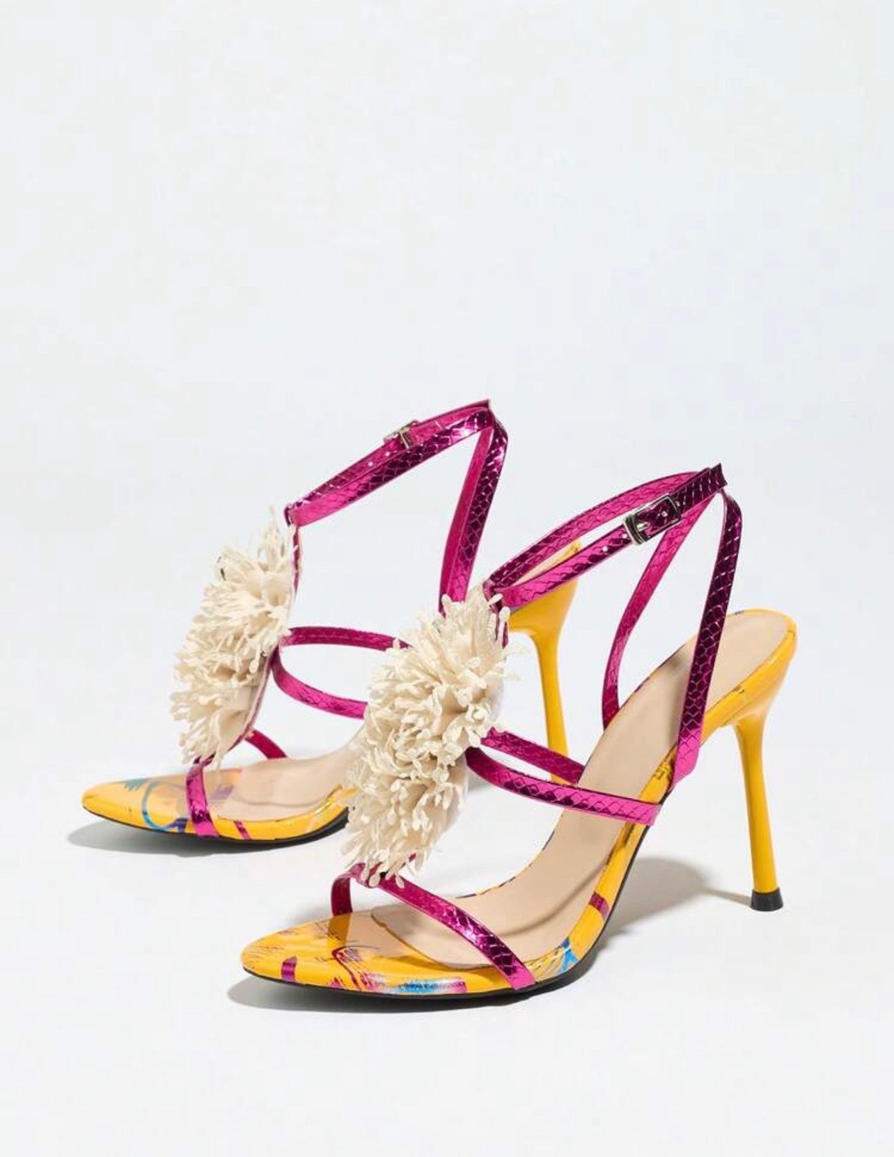 Fashionable Elegant Banquet Fluffy Decor Sandals High Heel ~ Crafted with Class