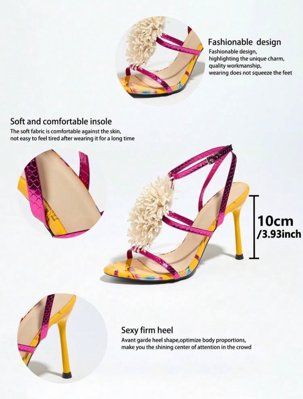 Fashionable Elegant Banquet Fluffy Decor Sandals High Heel ~ Crafted with Class