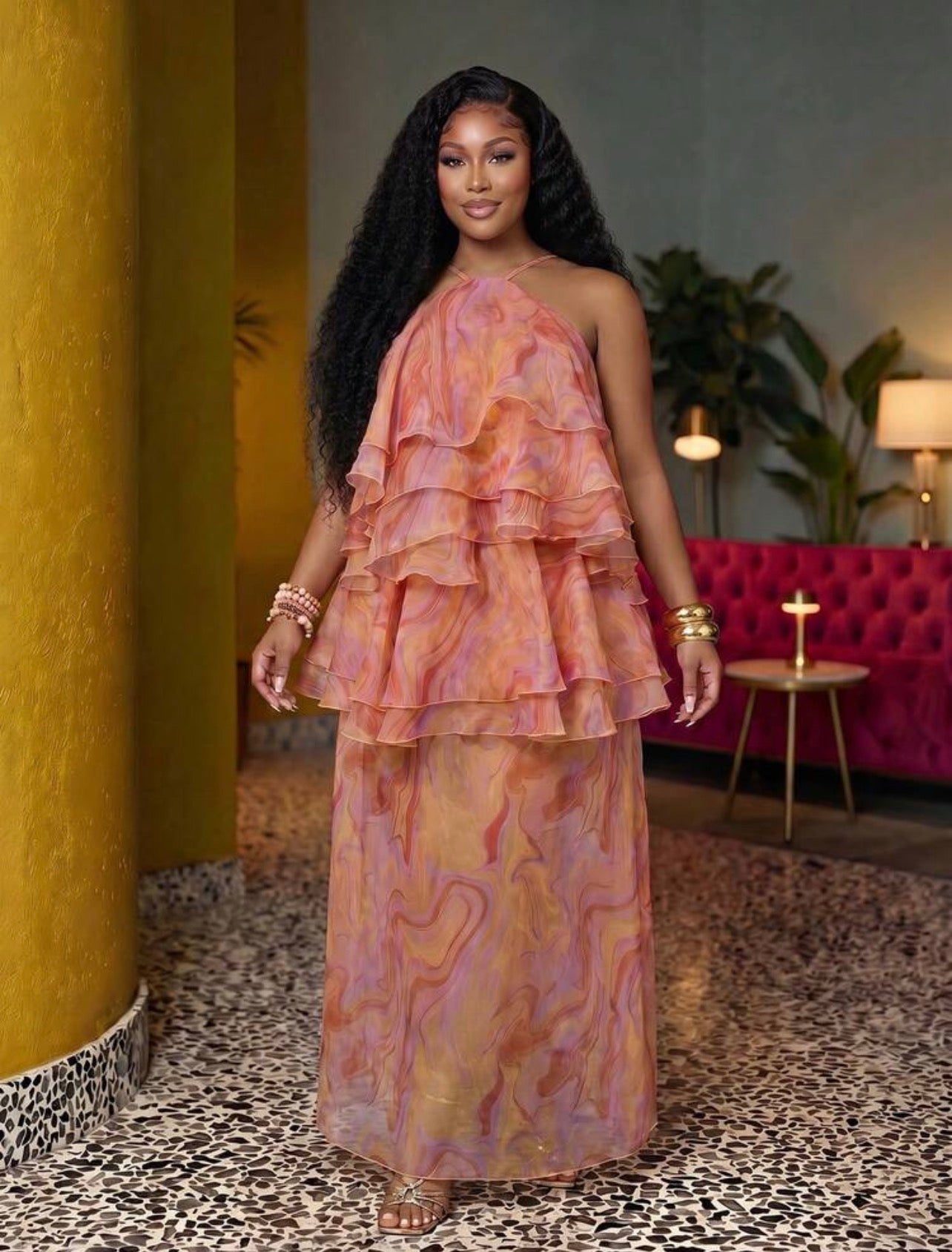 VERI CLASSY VERI DEMURE ~ GORGEOUS STUNNING MAXI DRESS ~ LOOK WITH CLASS