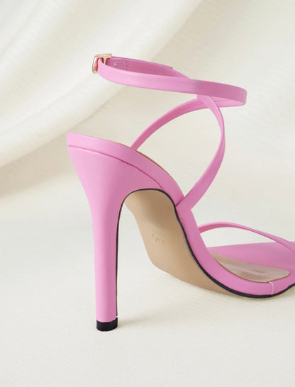 Clariva Stiletto Heel Sandals, Sexy, Fashionable, Elegant For Banquet Party, Comfortable Pink High Heels