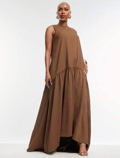 Hem Flowy Sleeveless Maxi Dress, Casual Vacation Dress, Resort Wear For All Occasions @ CHRISTIAN DELOS