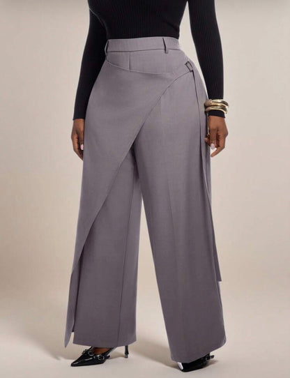 Radiana Fashion Elegant Versatile New 2 In 1 Design Grey Long Pants, Suitable For Commuting, Office, Workplace - CHRISTIAN DELOS -