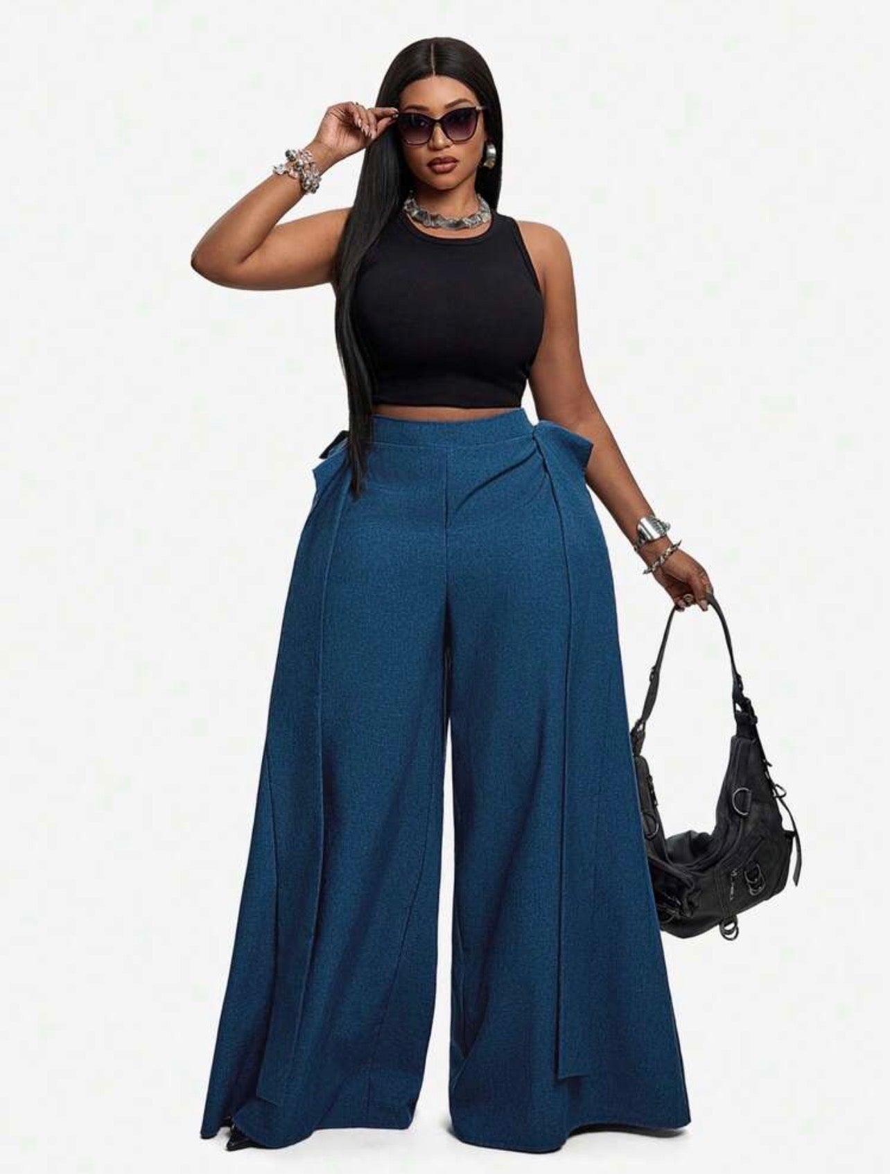 Wide Leg Long Pants With Ribbon Fall - VERI CLASSY & VERI DEMURE -