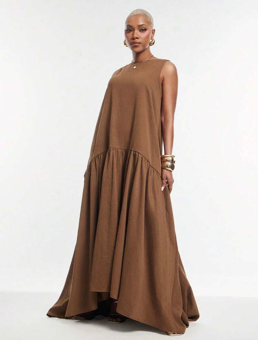 Hem Flowy Sleeveless Maxi Dress, Casual Vacation Dress, Resort Wear For All Occasions @ CHRISTIAN DELOS
