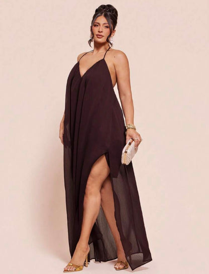 BAE Plus Size Women's Coffee Brown Maxi Dress @CHRISTIANDELOS