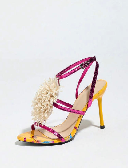 Fashionable Elegant Banquet Fluffy Decor Sandals High Heel ~ Crafted with Class