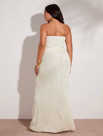 Elegant Textured Top and Long Skirt ~ Rushed Outfit for Vacations ~ @CHRISTIANDELOS_