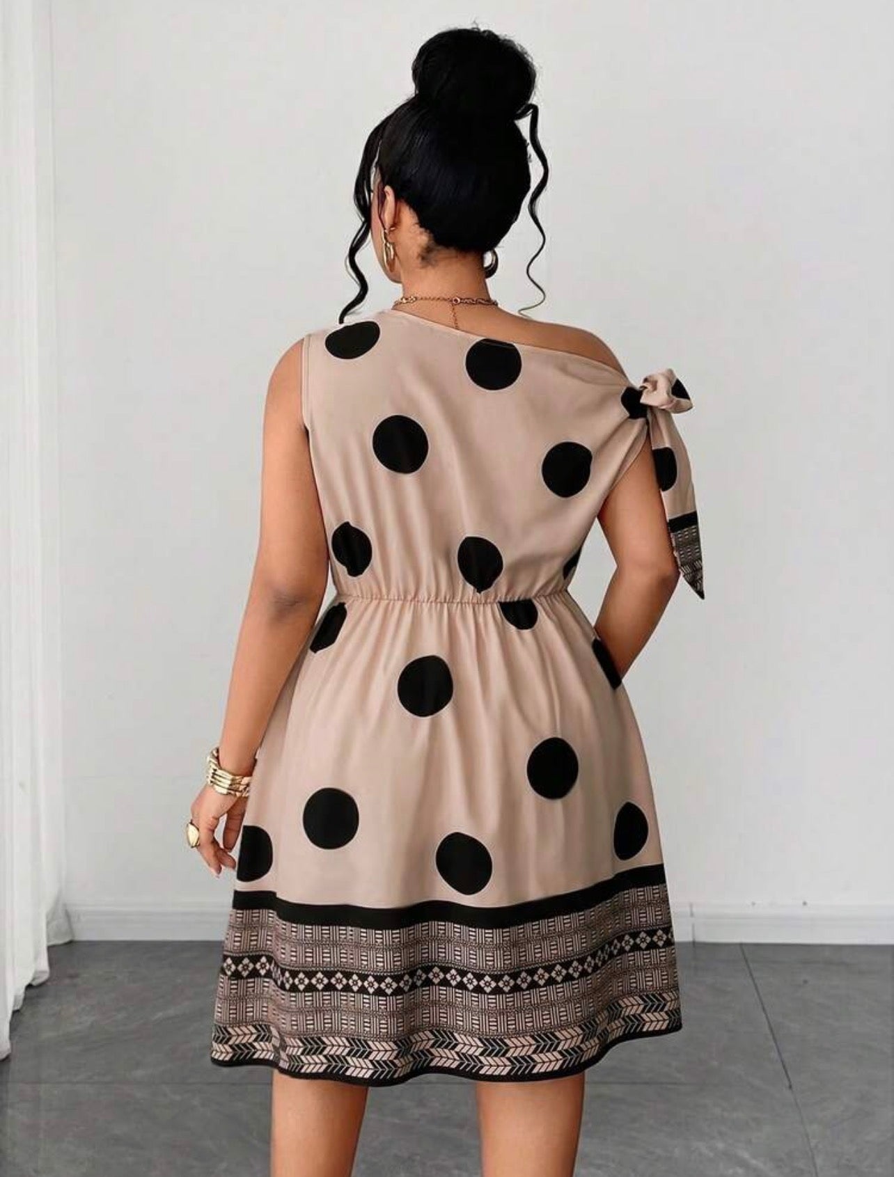 Stunning One-Side Shoulder Dress with Authentic Details @Christiandelos_