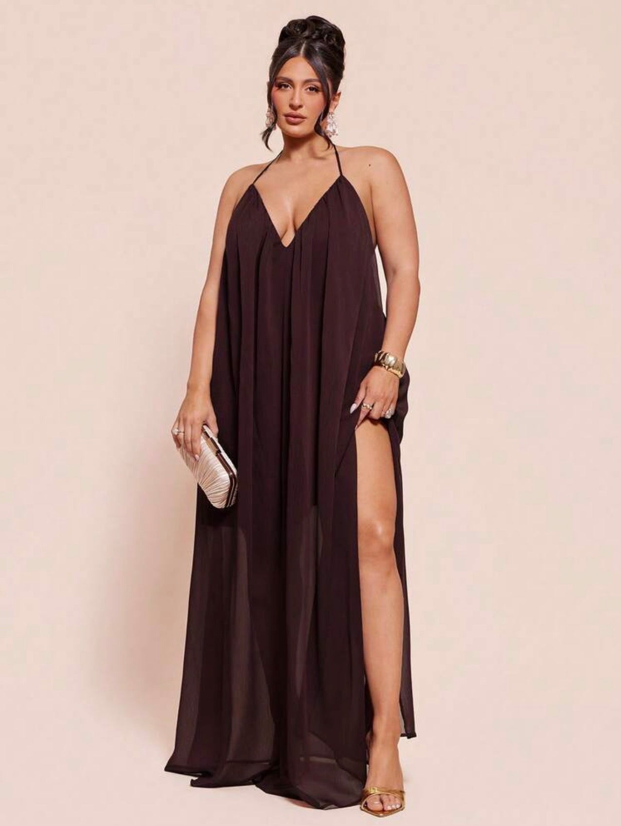 BAE Plus Size Women's Coffee Brown Maxi Dress @CHRISTIANDELOS