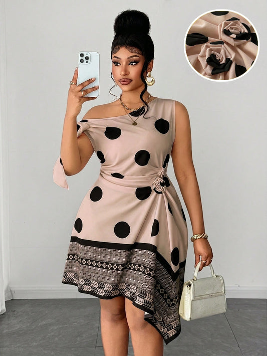 Stunning One-Side Shoulder Dress with Authentic Details @Christiandelos_