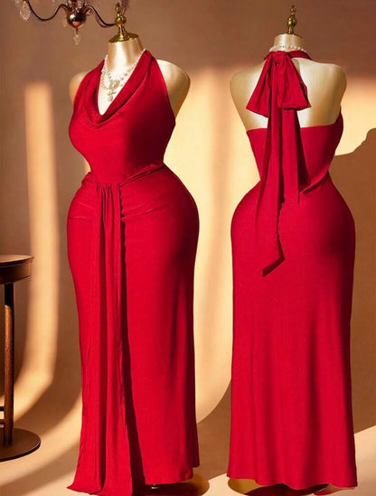 Red Elegant Waist Mermaid Party Dress ~ VERI CLASSY VERI DEMURE ~