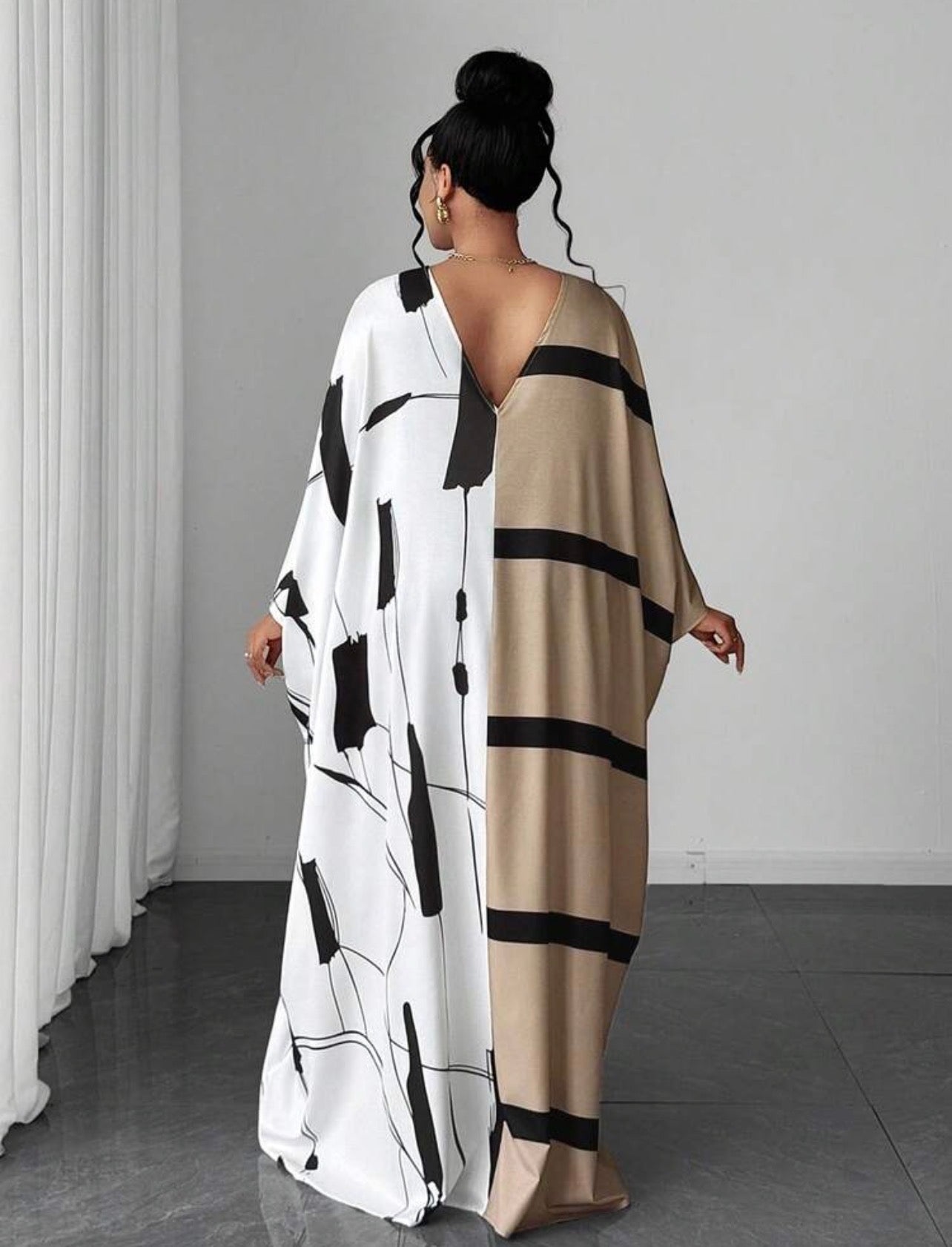 Elegant Sophisticated Fashion Niche Design New Essential Daily Wear Premium Multi-Color Print Loose Drawstring Pocket Dress - CHRISTIAN DELOS