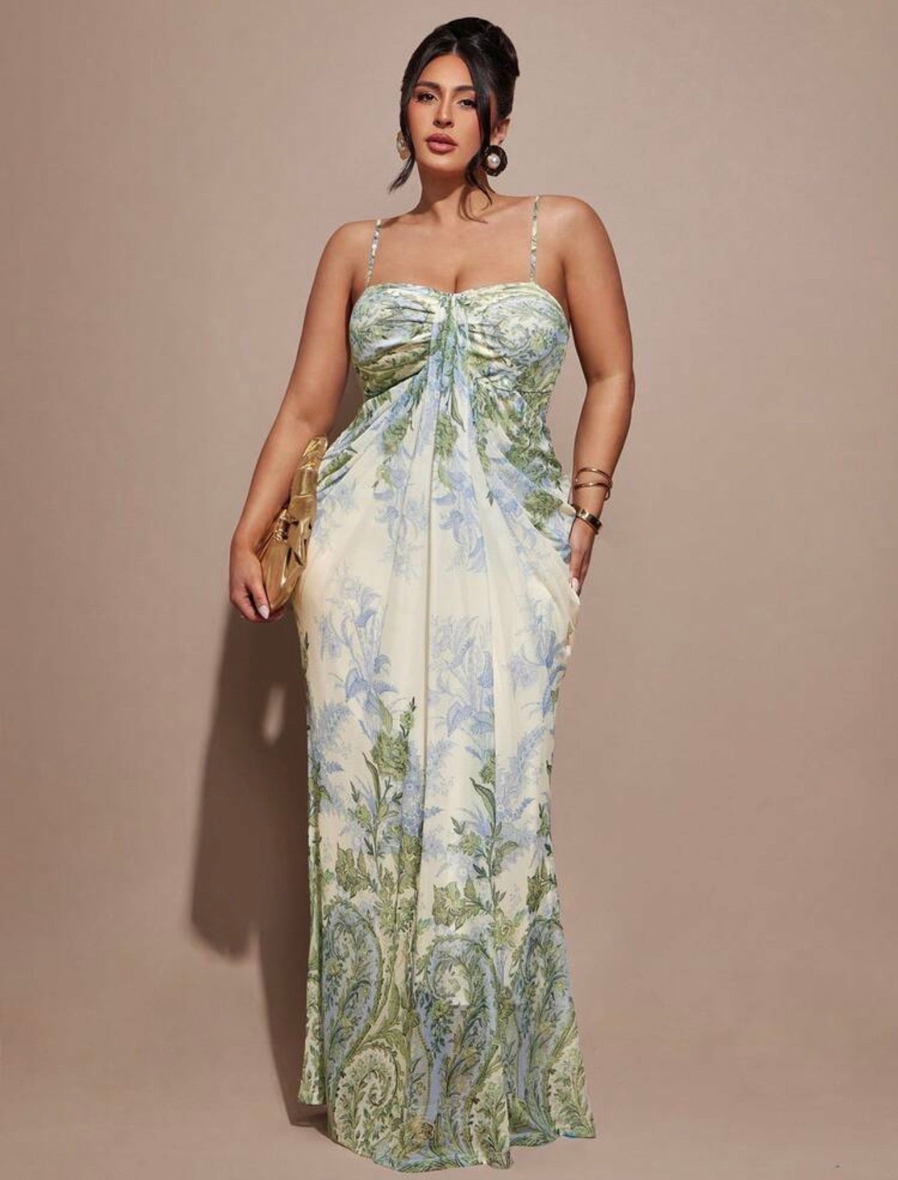 Green Floral Maxi Bodycon Dress, Elegant Dress For Vacation, Mesh Dress