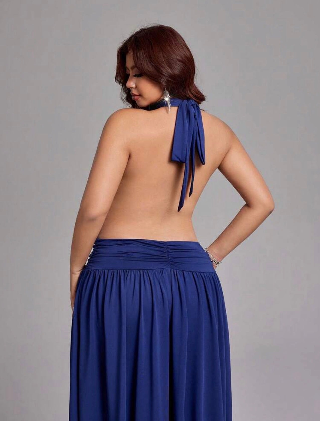 Viva Relle Sexy Backless Sash Bow Off-Shoulder Backless Long Dress @ CHRISTIANDELOS