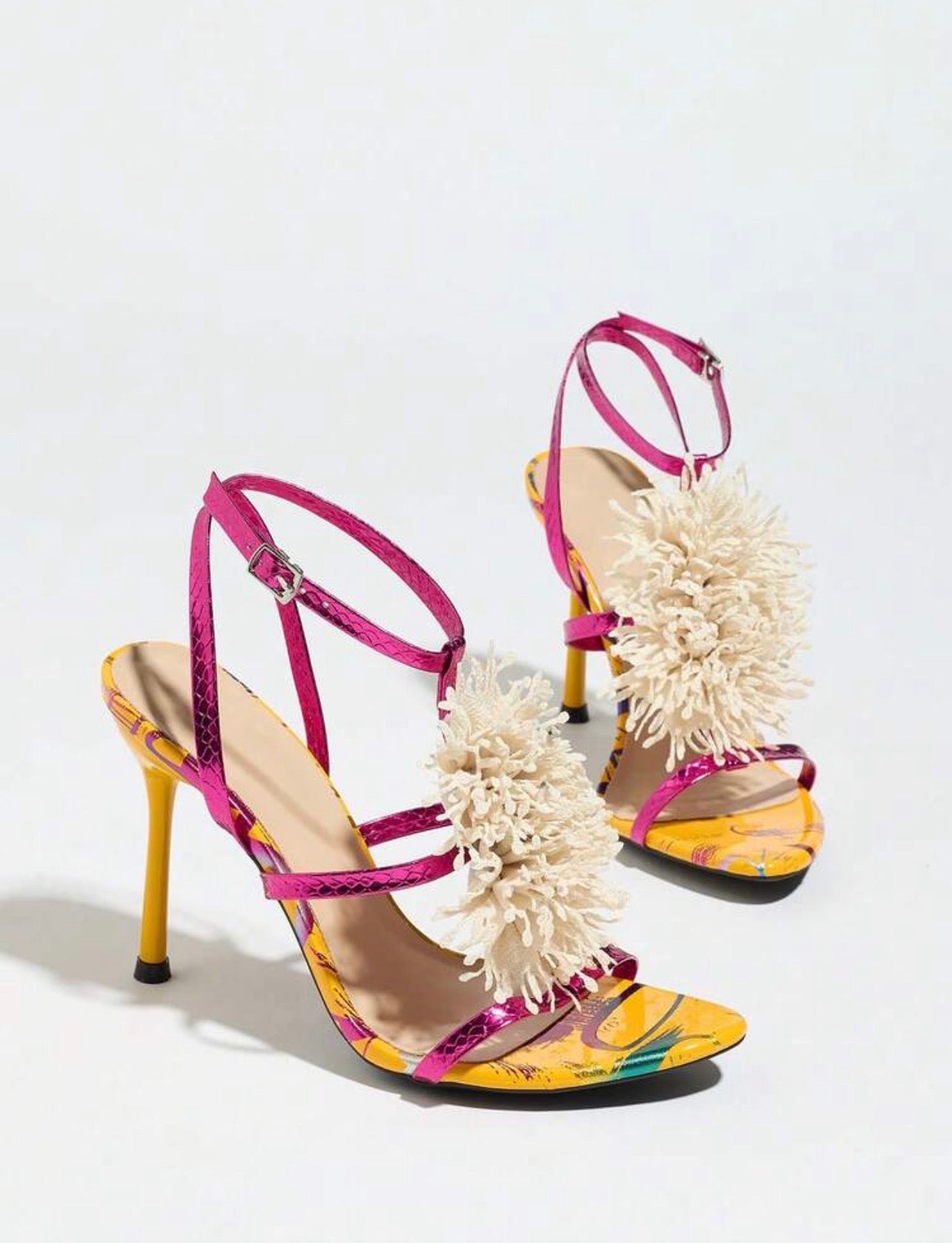 Fashionable Elegant Banquet Fluffy Decor Sandals High Heel ~ Crafted with Class