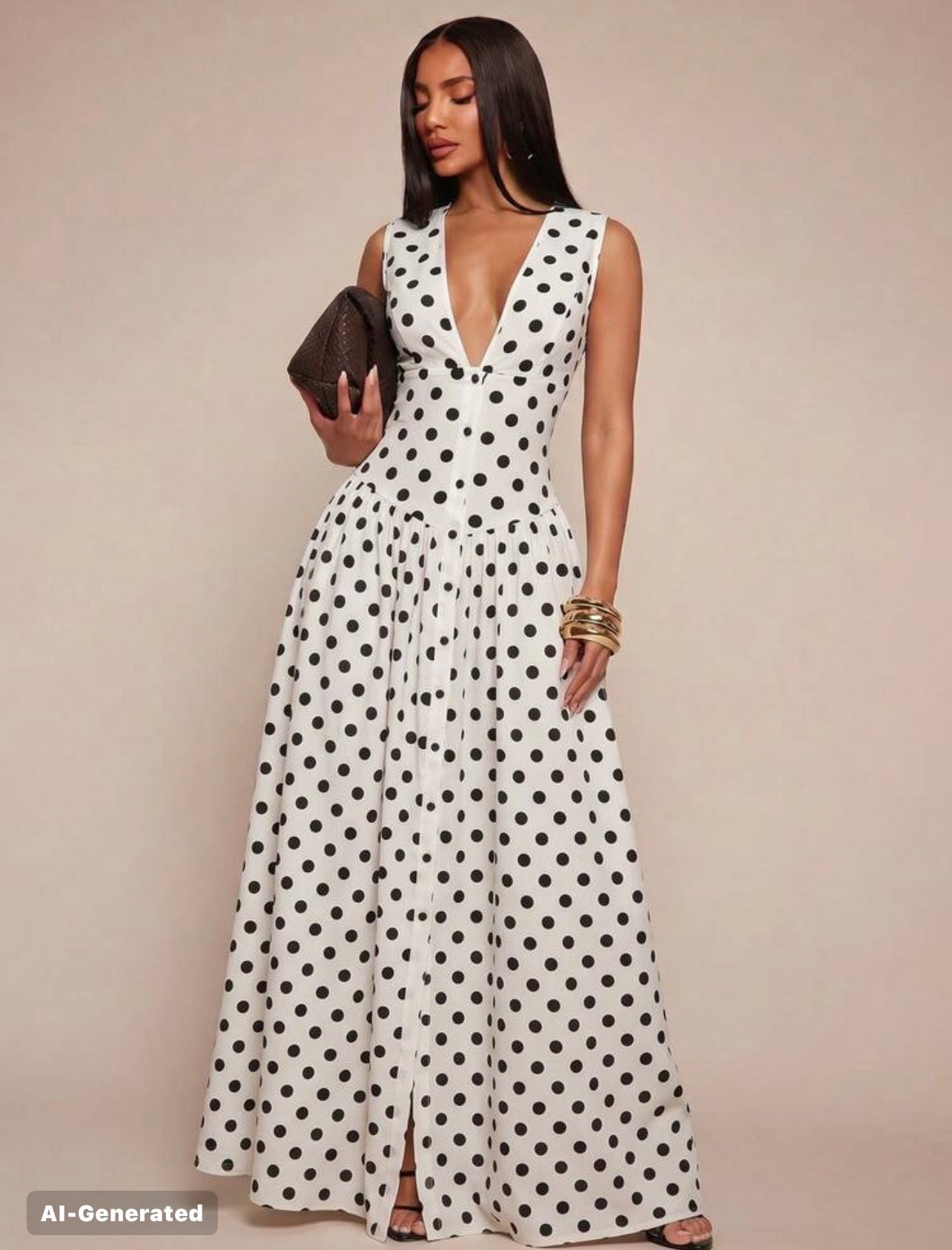 Radiana Women's Sexy Elegant Minimalist Faux Linen V-Neck Tank Dress, Long Dress, Waist-Cinching Dress, Button-Front Dress, Shirt Dress, Full Skirt Dress, Casual Dress, Casual Business lOld Money Style @ CHRISTIAN DELOS