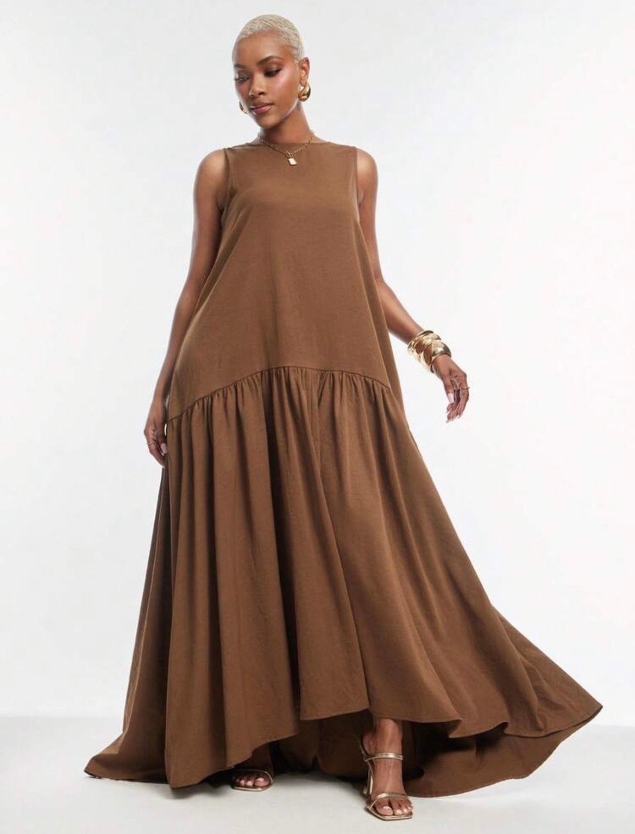 Hem Flowy Sleeveless Maxi Dress, Casual Vacation Dress, Resort Wear For All Occasions @ CHRISTIAN DELOS