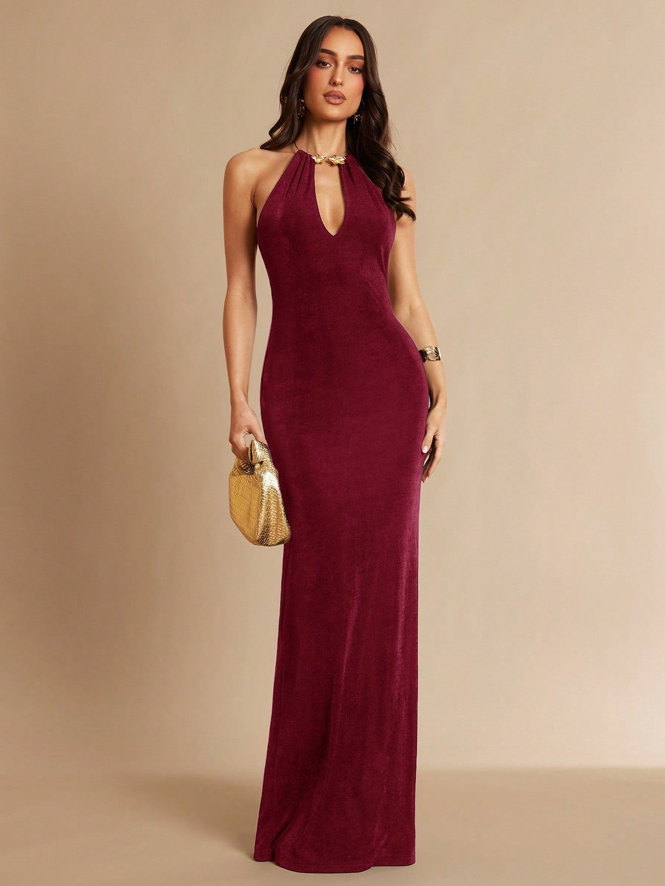 Silquee Bld Colour Cutout Design Fitted Elegant Dress - VERI CLASSY VERY DEMURE