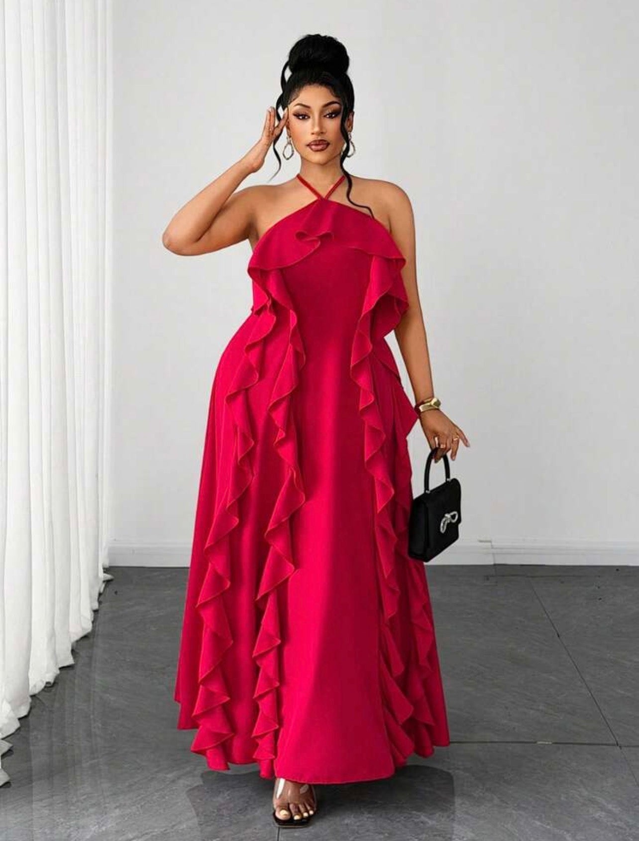 Bold Red Off-Shoulder Backless Bow Dress | Elegant and Beautiful Dress via ChristianDelos