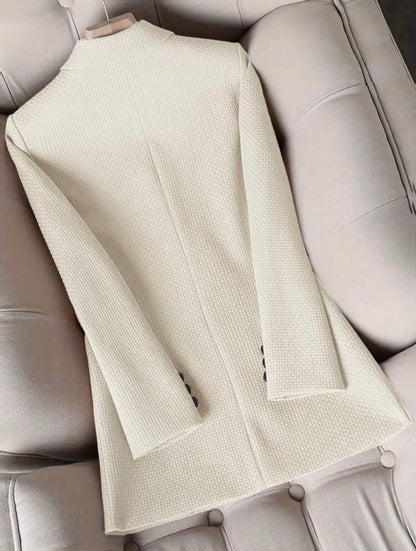 HOMEYEE Notched Collar Long Sleeve Pocket Shirt, Retro Elegant Casual Leisure Business Office OL Wear - ChristianDelos