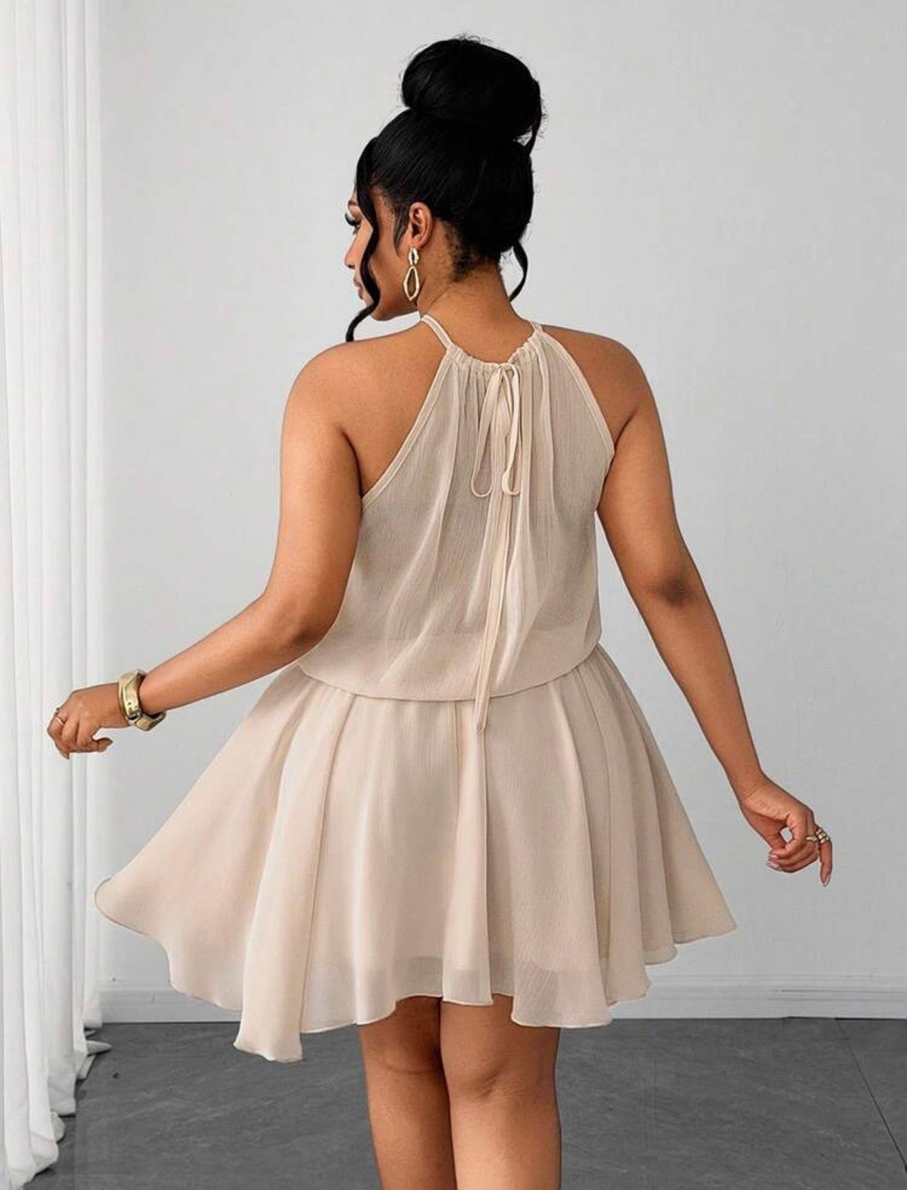 Lacey Bow Off-Shoulder Resort Dress - VERI SIMPLE AND ELEGANT