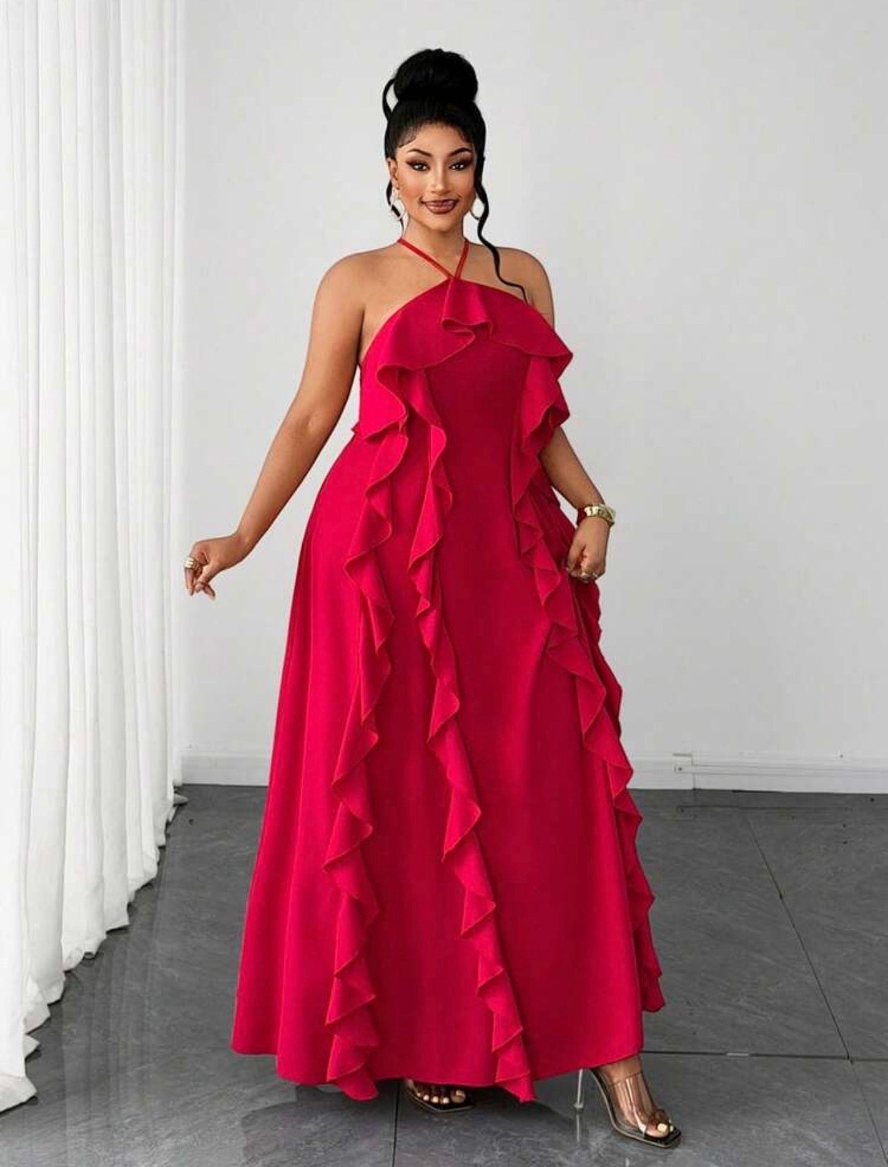 Bold Red Off-Shoulder Backless Bow Dress | Elegant and Beautiful Dress via ChristianDelos