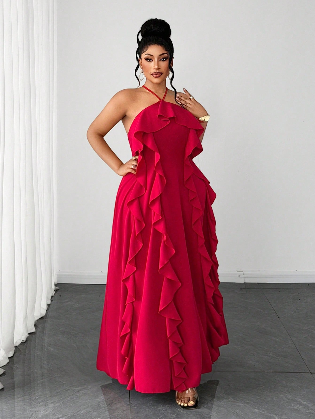 Bold Red Off-Shoulder Backless Bow Dress | Elegant and Beautiful Dress via ChristianDelos