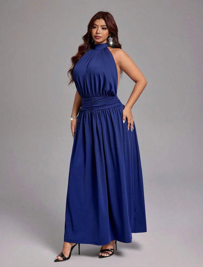 Viva Relle Sexy Backless Sash Bow Off-Shoulder Backless Long Dress @ CHRISTIANDELOS