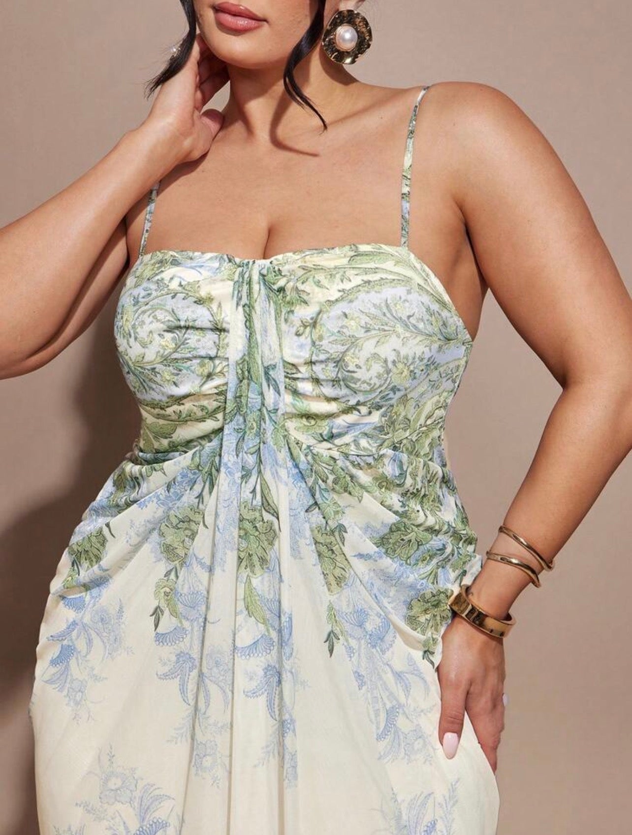 Green Floral Maxi Bodycon Dress, Elegant Dress For Vacation, Mesh Dress