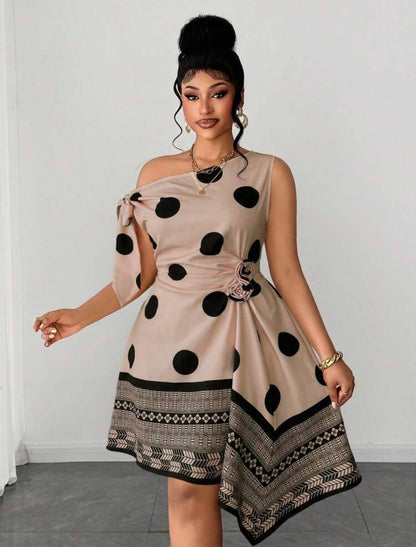 Stunning One-Side Shoulder Dress with Authentic Details @Christiandelos_