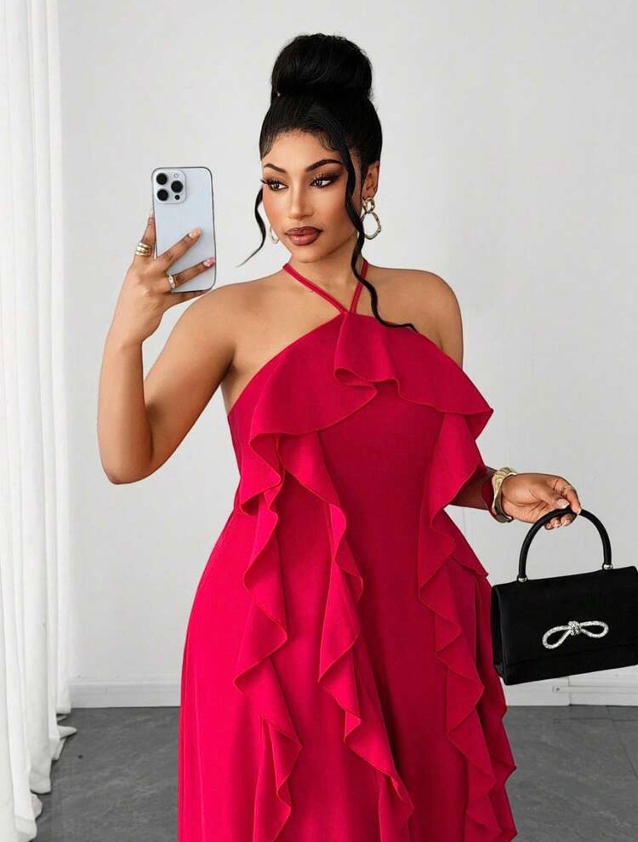 Bold Red Off-Shoulder Backless Bow Dress | Elegant and Beautiful Dress via ChristianDelos