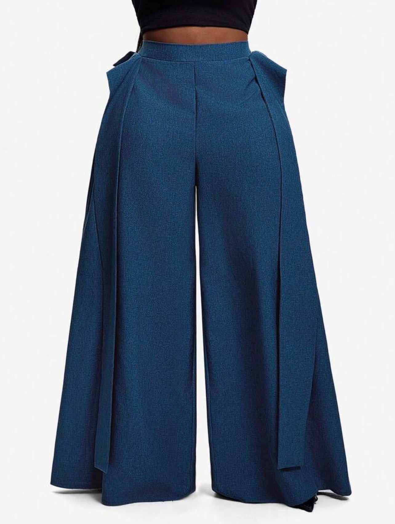 Wide Leg Long Pants With Ribbon Fall - VERI CLASSY & VERI DEMURE -