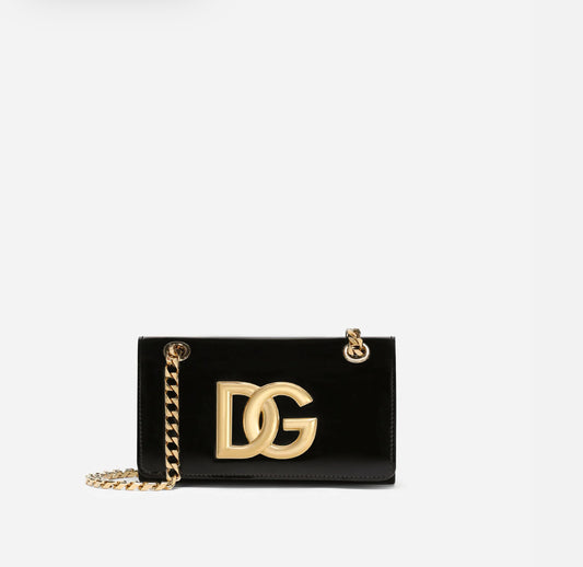 Polished calfskin 3D Golden Dolce & Gabbana Clutch