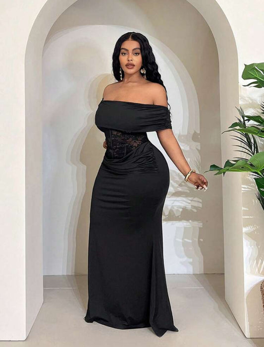 Statement Bodycon Off-Shoulder Dress
