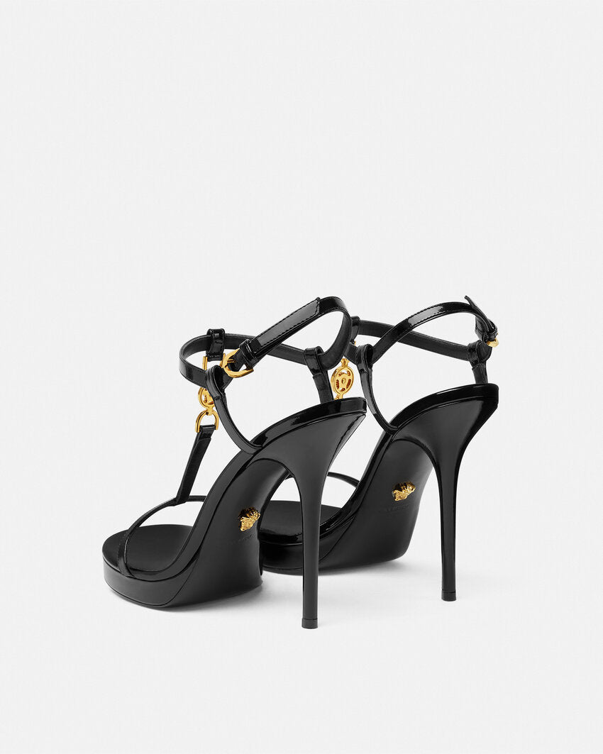 VERSACE '95 PATENT SANDALS 115 MM