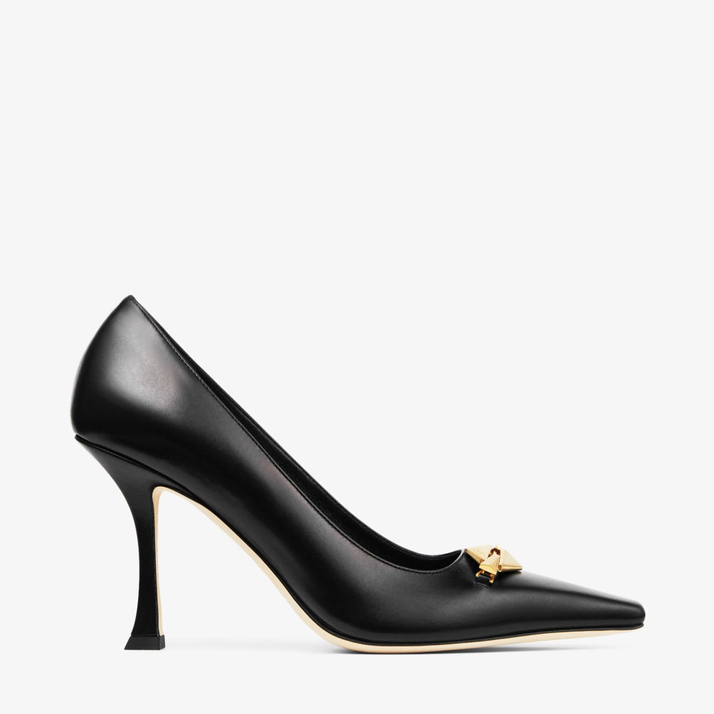 Black Jimmy-Choo Leather Pumps For Office Babe