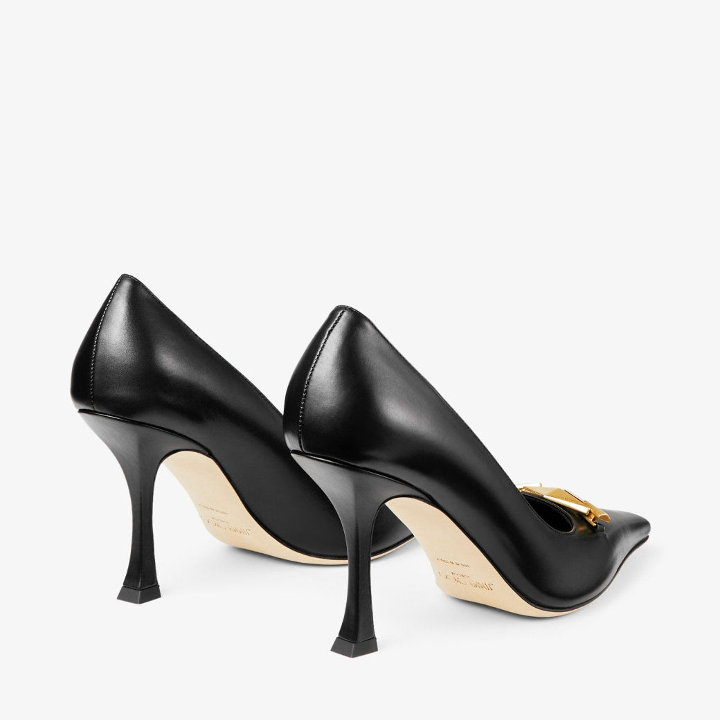 Black Jimmy-Choo Leather Pumps For Office Babe