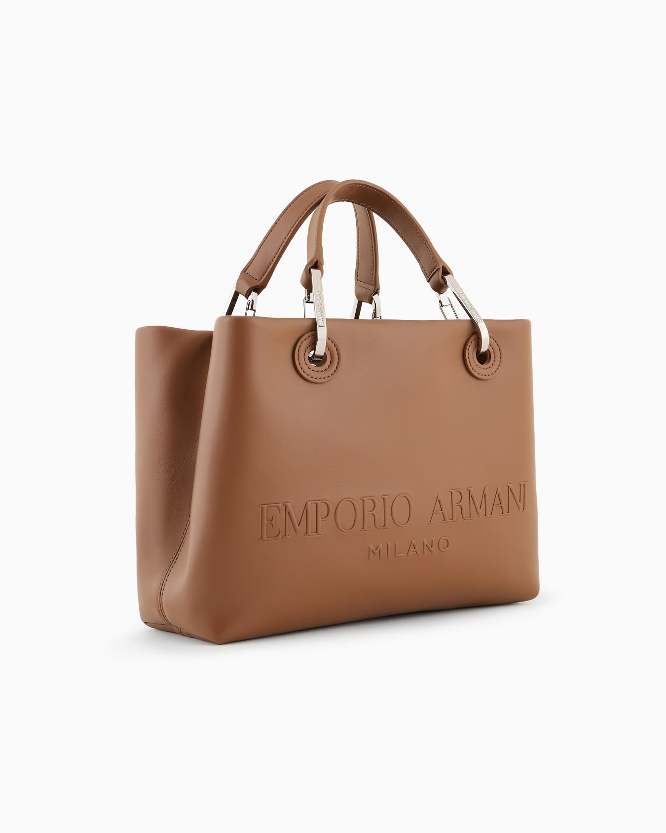 EMPORIO ARMANI SMALL MYEA SHOPPER BAG WITH OVERSIZED EMBOSSED LOGO