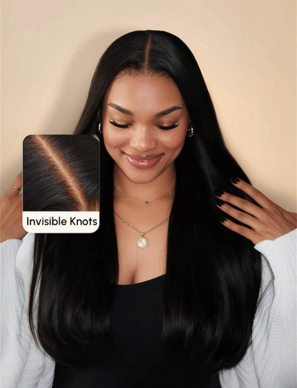 Royal Delos Glamm- Glueless Melt Lace Front Wig Silky Straight Remy Human Hair 4*4 Wig