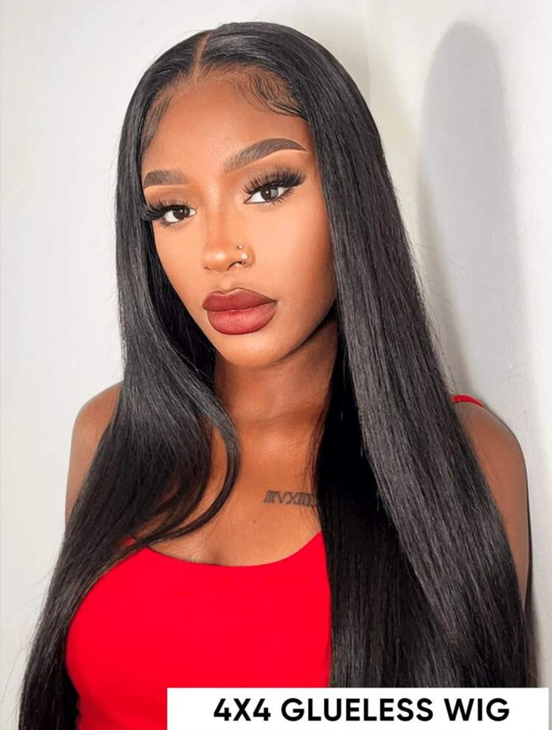 Royal Delos Glamm- Glueless Melt Lace Front Wig Silky Straight Remy Human Hair 4*4 Wig